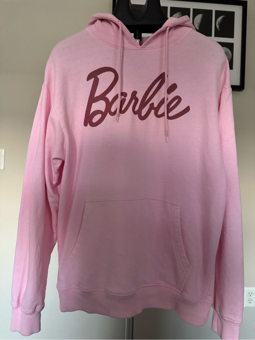 Barbie Pink Logo Hoodie Sweater - Women's L